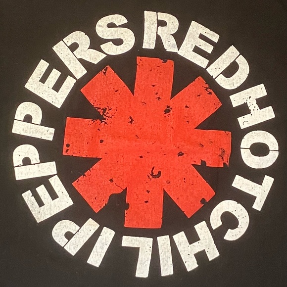 VINTAGE RED HOT CHILI PEPPERS BAND LOGO T-SHIRT SIZE LARGE BLACK/RED RHCP 90’S - Picture 2 of 5